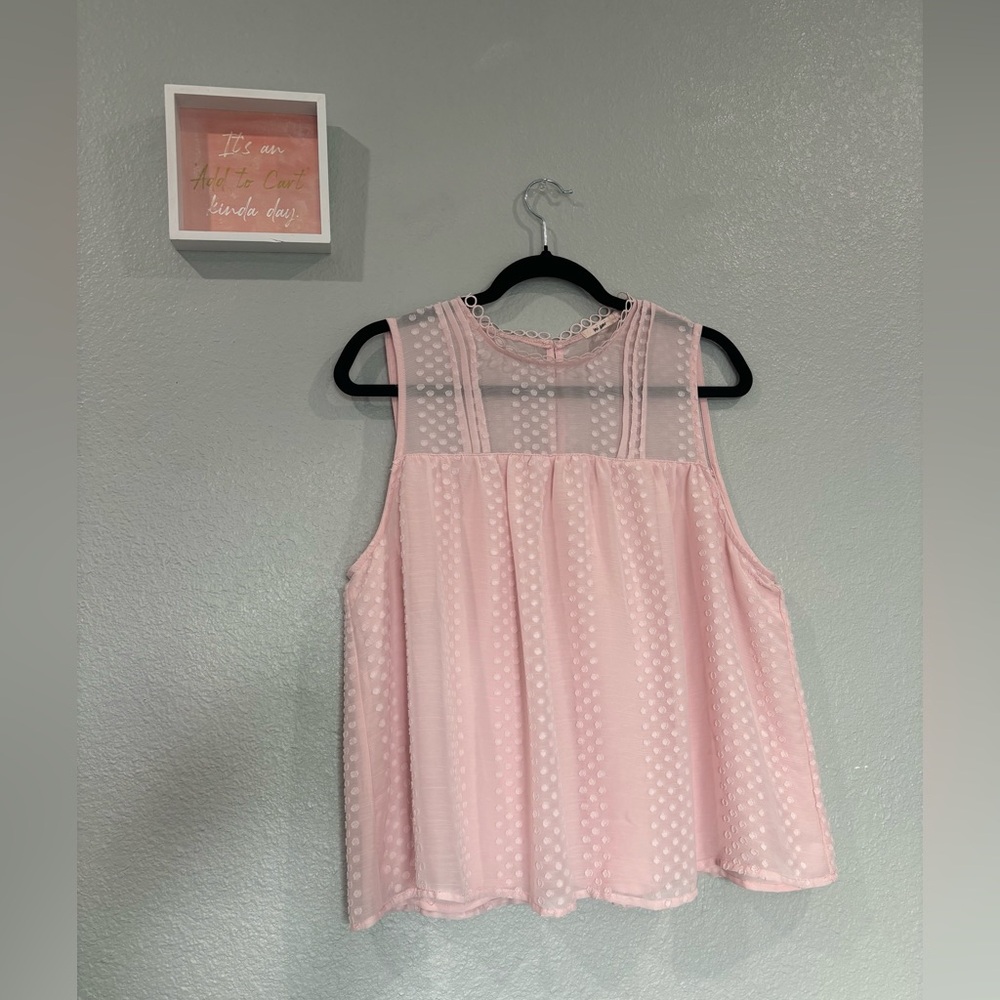Francesca’s Women’s Light Pink High Neck Blouse